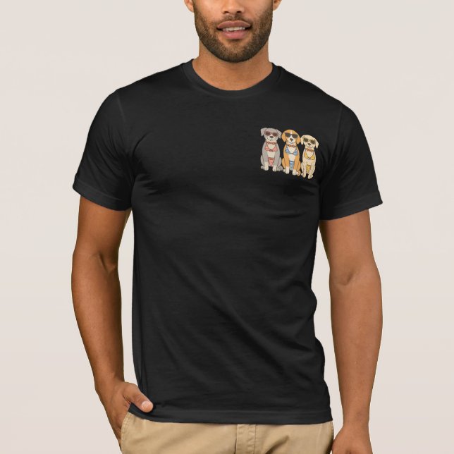 Camiseta Trio de Biquíni Beach Barkers com Atitude (Frente)