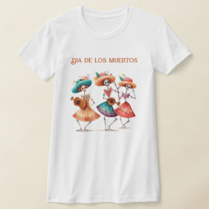 Camiseta Trio de Calavera Dançante do Dia de los Muertos