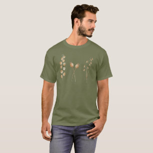 Camiseta Trio de Colheita Botânica – Aquarela Minimalista