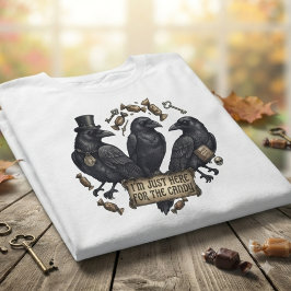 Camiseta Trio de Corvos Vintage Doces de Halloween