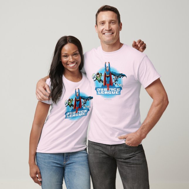 Camiseta Trio de Energia da Liga da Justiça (Unissex)