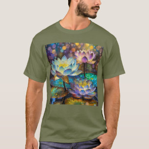 Camiseta Trio de Flores de Lótus Brilhantes