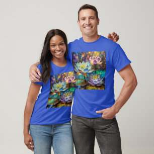 Camiseta Trio de Flores de Lótus Brilhantes