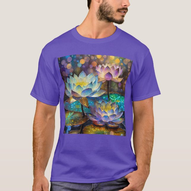 Camiseta Trio de Flores de Lótus Brilhantes (Frente)