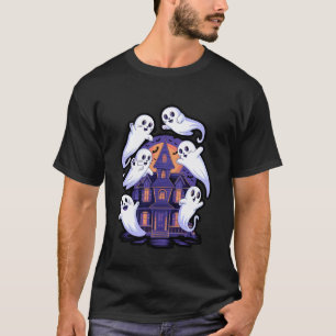 Camiseta Trio de Gato Fantasma Fofo Design de Halloween