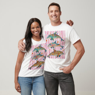 Camiseta Trio de Golfinhos Boho Colorido