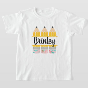 Camiseta Trio de Lápis Floral Personalizado