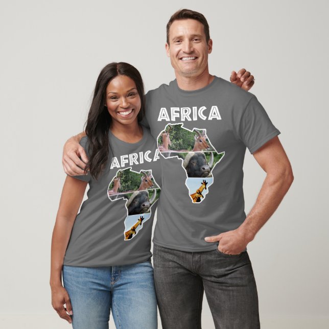 Camiseta Trio de Mapa da Vida Selvagem na África (Unissex)