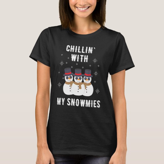 Camiseta Trio de Natal Snowmen A Chillmar Com As Minhas Nev (Frente)