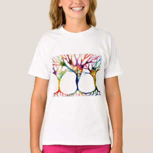 Camiseta Trío de neurônios piramidais pintados com aquarela