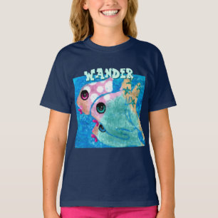 Camiseta Trio de Peixes Abstratos Caprichosos Azul Personal