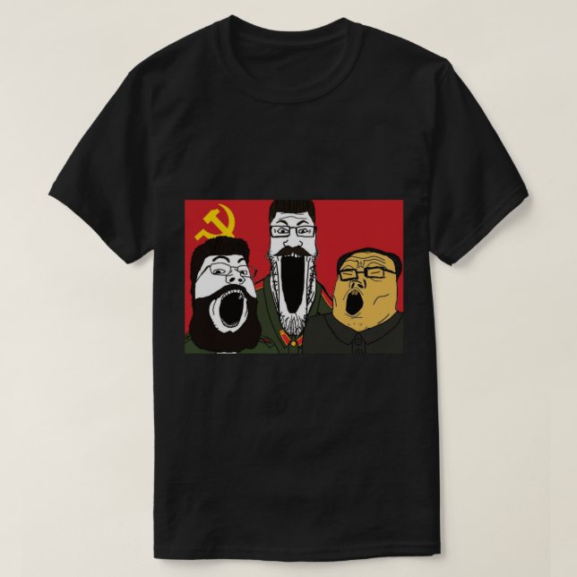 Camiseta trio de soyjak comunista (Frente do Design)