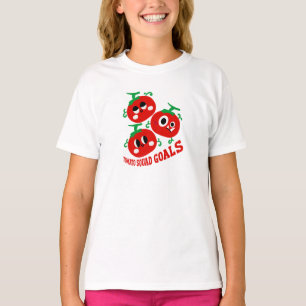 Camiseta Trio Divertido Desenhado à Mão de Rostos de Tomate
