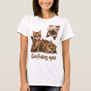 Camiseta Trio Felino de Gatos em Flor, Gato Fofo, Gato Engr