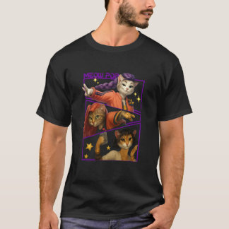 Camiseta Trío Fofo Gatos Guerreiros Paródia Estética Retro