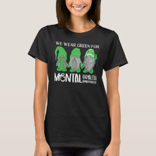 Camiseta Trio Gnomo Em Maio Vestimos Verde Para Saúde Menta