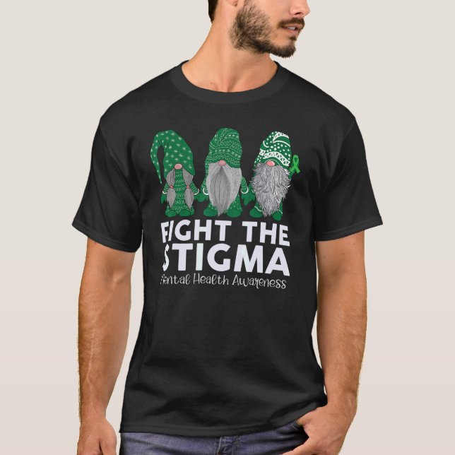 Camiseta Trio Gnomo Luta Contra A Saúde Mental Do Estigma (Frente)