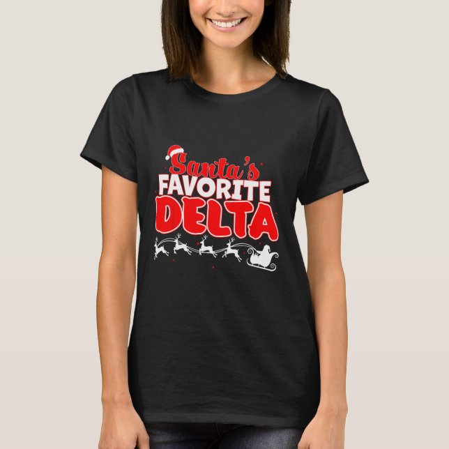 Camiseta Trioridade de Natal Delta Favorita dos papais noei (Frente)