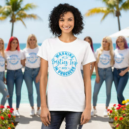 Camiseta Trip de Besties de Aviso em Andamento Azul em Bran