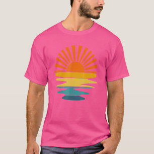 Camiseta Trip Rays Wavy da Família de Férias de Verão Retro