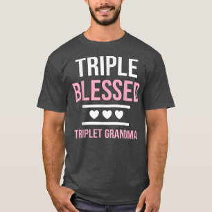 Camiseta Tripla Abençoada Vovó Netos Engraçado Gra