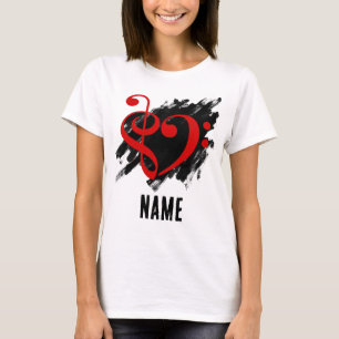 Camiseta Tripla e soprada Vermelho Coração Limpo Personaliz