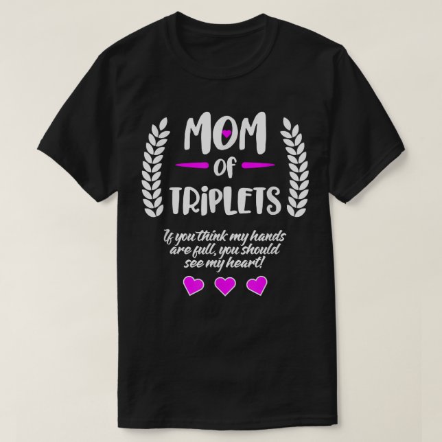 Camiseta Triplet    Mãe De Triplets  (Frente do Design)