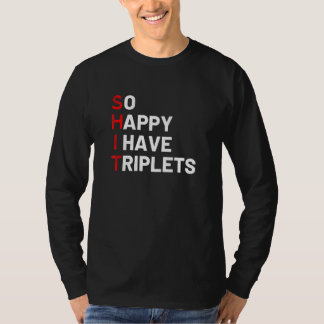 Camiseta Triplet Mãe de Triplets Engraçado Triplet Mama Tri