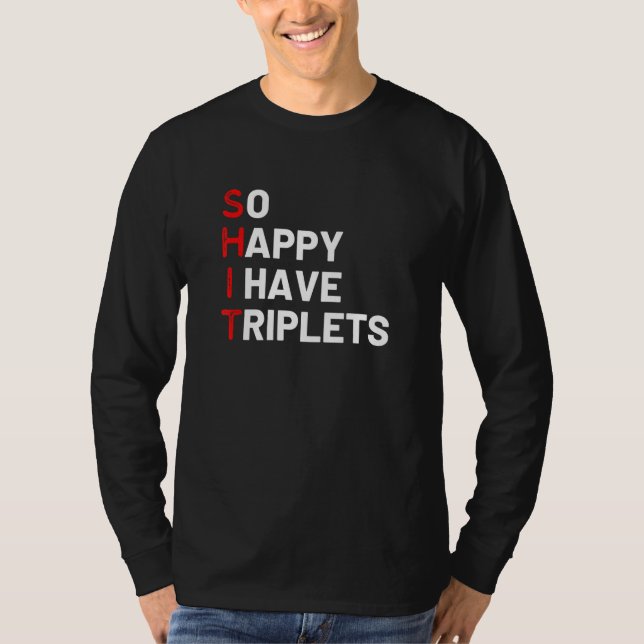 Camiseta Triplet Mãe de Triplets Engraçado Triplet Mama Tri (Frente)