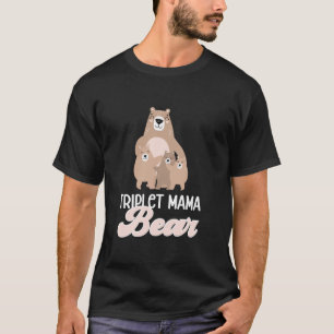 Camiseta Triplet Mama Bear Triplet Mãe De Triplet Triplet