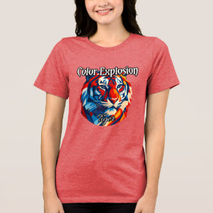Camiseta tríplice feminina Bella+Canvas, branca,