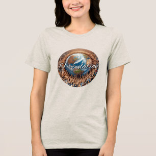 Camiseta tríplice feminina Bella+Canvas, branca,