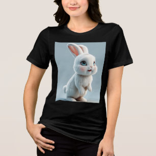 Camiseta tríplice feminina Bella+Canvas, branca,