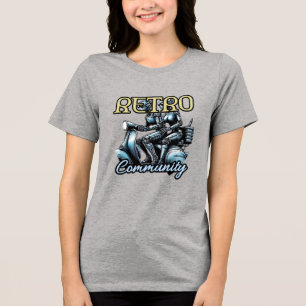 Camiseta tríplice feminina Bella+Canvas, branca,