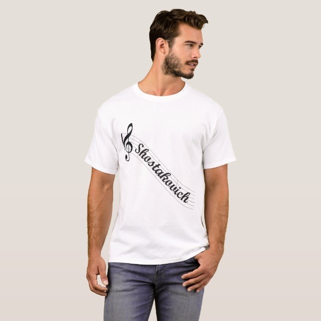 Camiseta Triplo da música clássica de Shostakovich (Frente Completa)