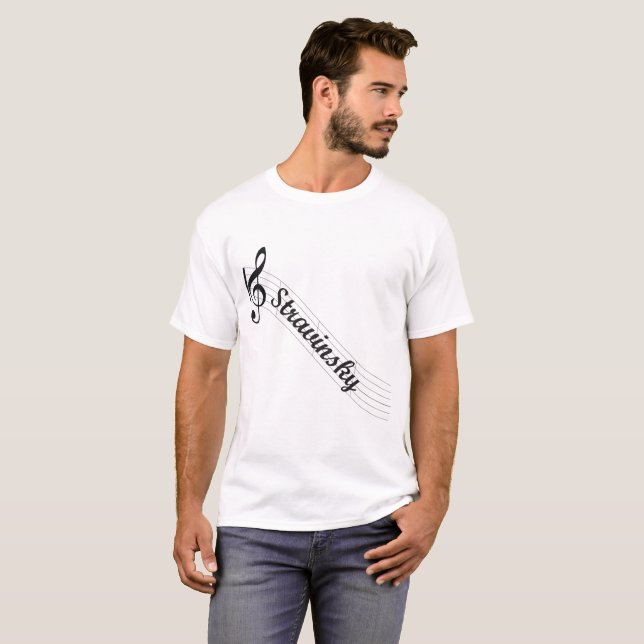 Camiseta Triplo da música clássica de Stravinsky (Frente Completa)