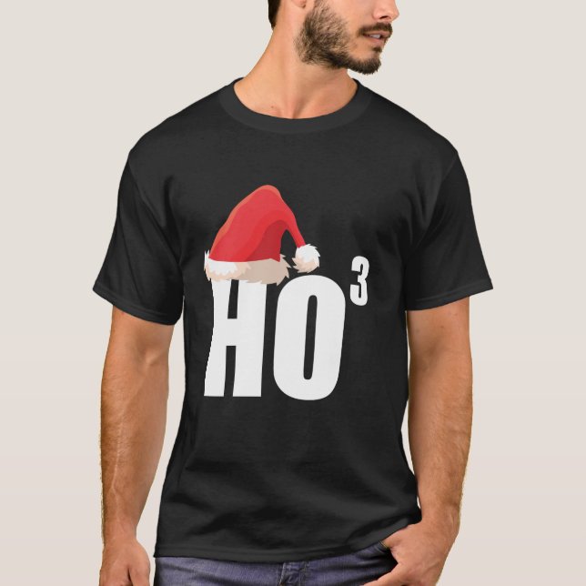 Camiseta Triplo Ho Ho Terceira Potência Nerd de Matemática  (Frente)