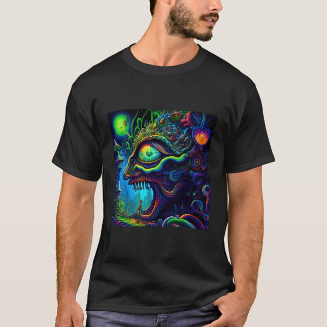 Camiseta Trippy Abstrato Lizard Psychedelic (Frente)