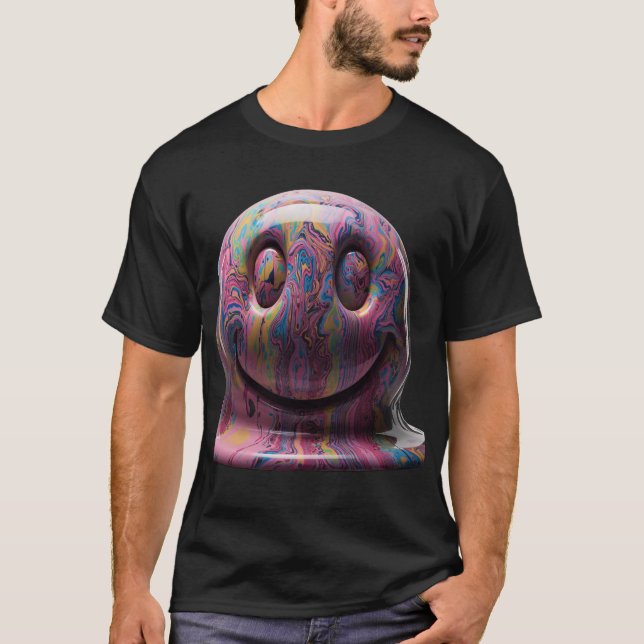 Camiseta Trippy Acid Dripping Smiley (Frente)