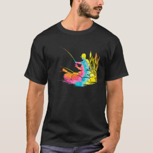Camiseta Trippy Arco-íris Hippie Tie Dye Pescaria