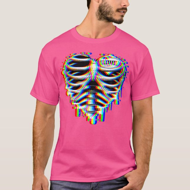 Camiseta Trippy Edm House Music Lover Rave Heart Shape Vale (Frente)