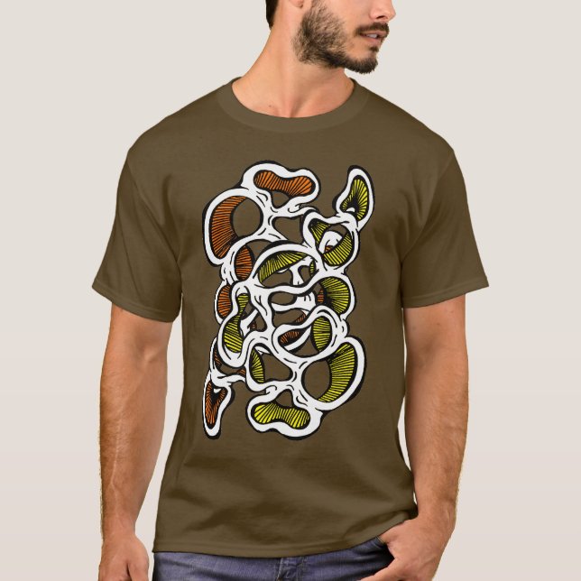 Camiseta Trippy Hippy Abstrato Organic Mushroom Design (Frente)