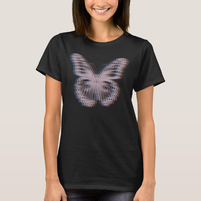 Camiseta Trippy monarch butterfly optical illusion raves ed (Frente)