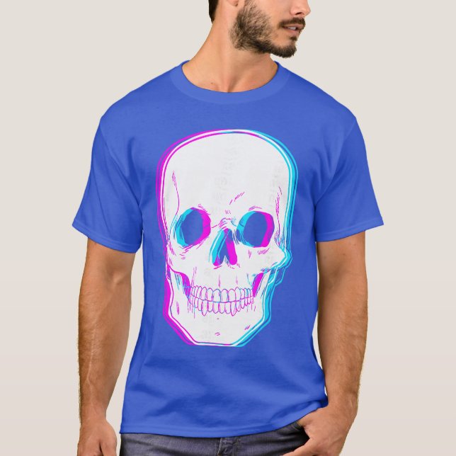 Camiseta trippy optical illusion skeleton funny (Frente)
