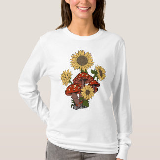 Camiseta Trippy Sunflower Mushroom Psychedelic