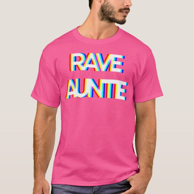 Camiseta Trippy Techno Edm Music Rave Festival Aunt Auntie  (Frente)