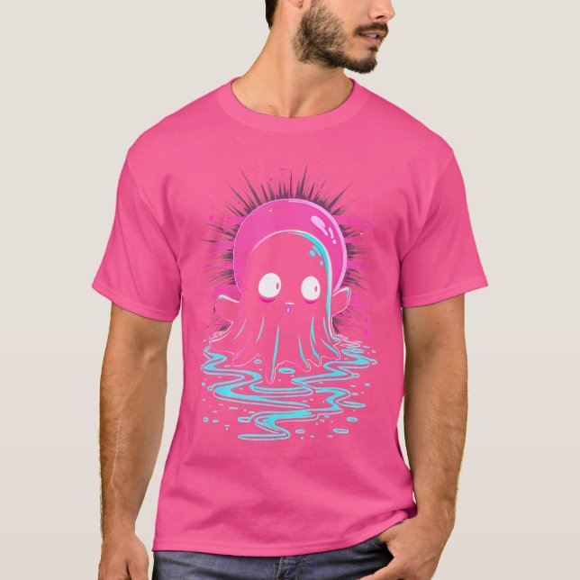 Camiseta Trippy Vaporwave Fantasma Techno Rave Halloween Ed (Frente)