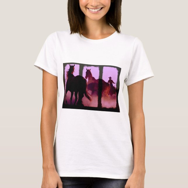 Camiseta Triptych de Cavalo Selvagem (Frente)