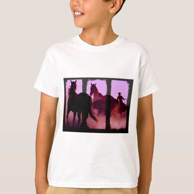 Camiseta Triptych de Cavalo Selvagem (Frente)