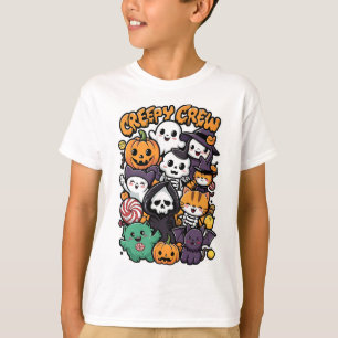 Camiseta Tripulação Assustadora Para Crianças E Dias de as
